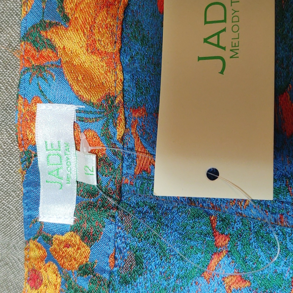 Jade Marigold Ada Floral Orange and Blue Shorts size 12 - Picture 4 of 5